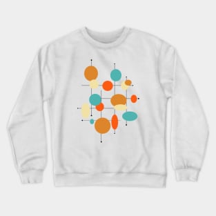 Colorful Geometric Circles Lines Mid Century Crewneck Sweatshirt